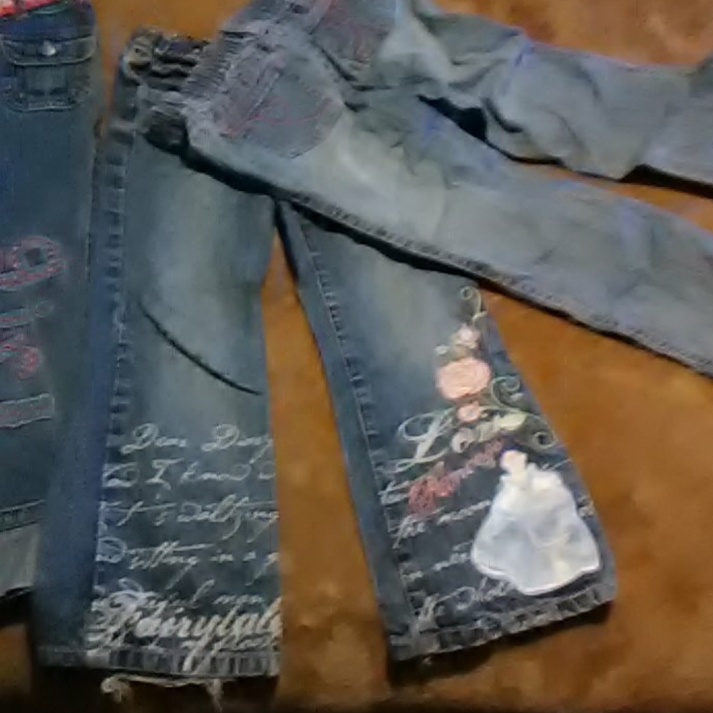 6 pair of 4 T little girl jeans used - Picture 4 of 4